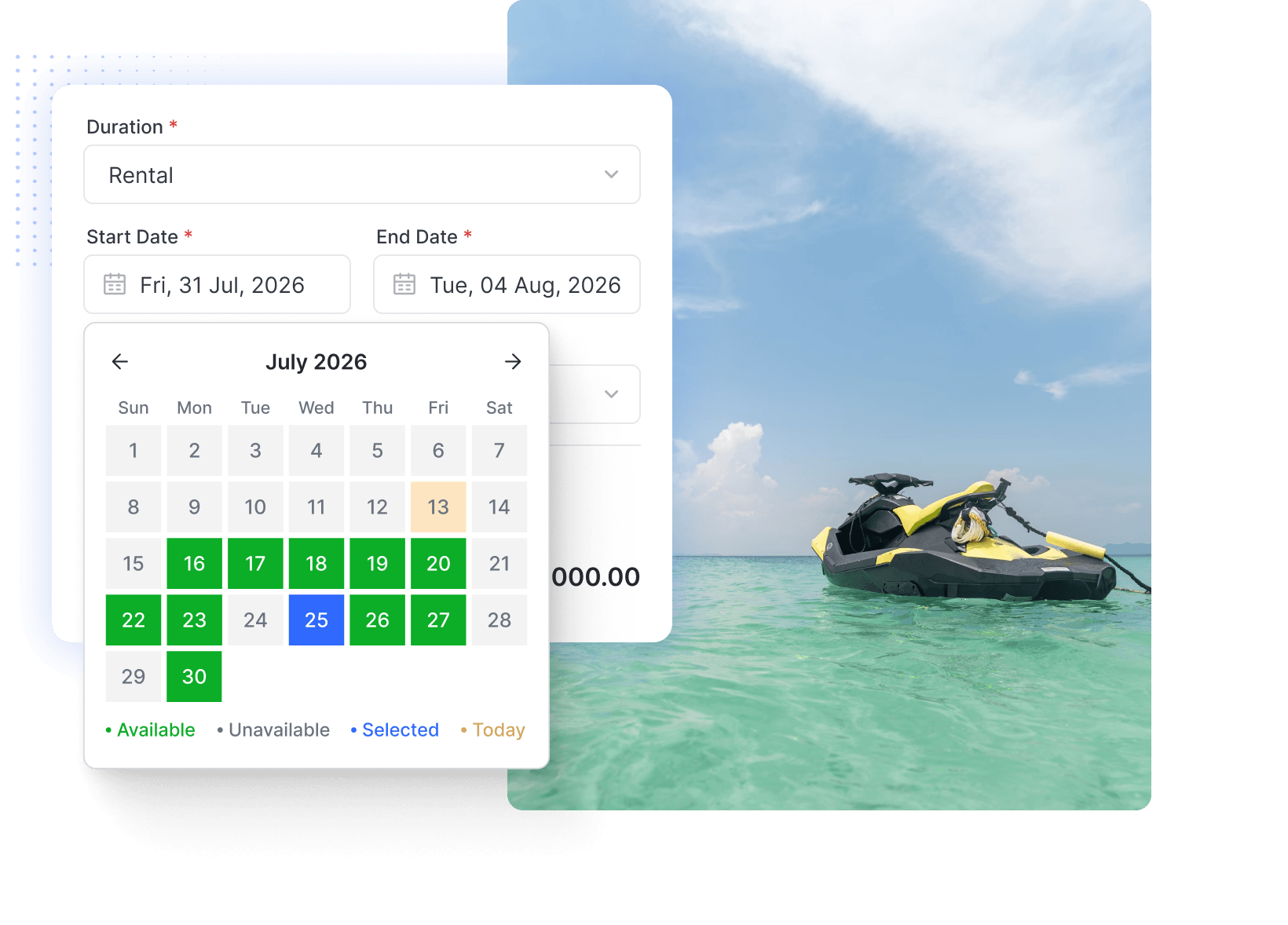 Jet ski rental software