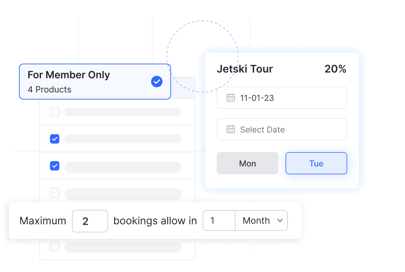 Membership package setup with member-only product settings