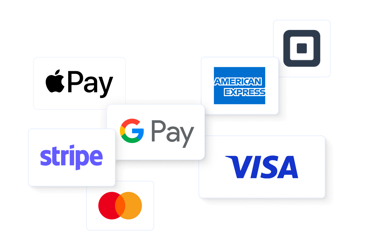 Accepted card brands and payment provider logos